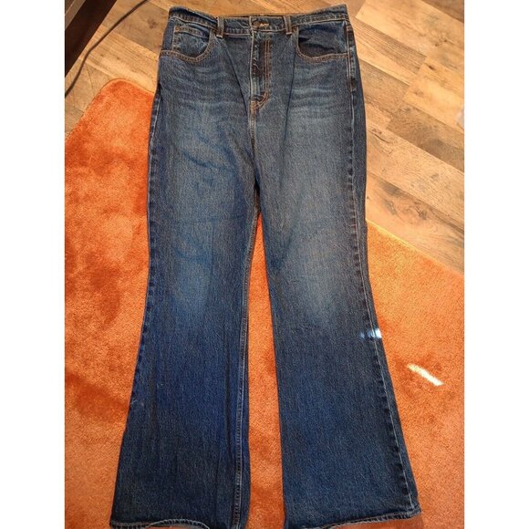 Womens Levi's Jeans 70s High Flare‎ Premium Rigid Denim Dark Wash Size 32 - Picture 1 of 9